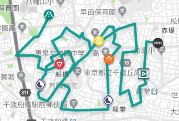 走行ルートを正確に自動取得